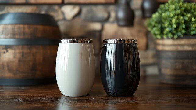 Custom printed insulated wine tumbler mockup on isolated background perfect for branding presentations product designs and promotional merchandise concepts.. Generative AI