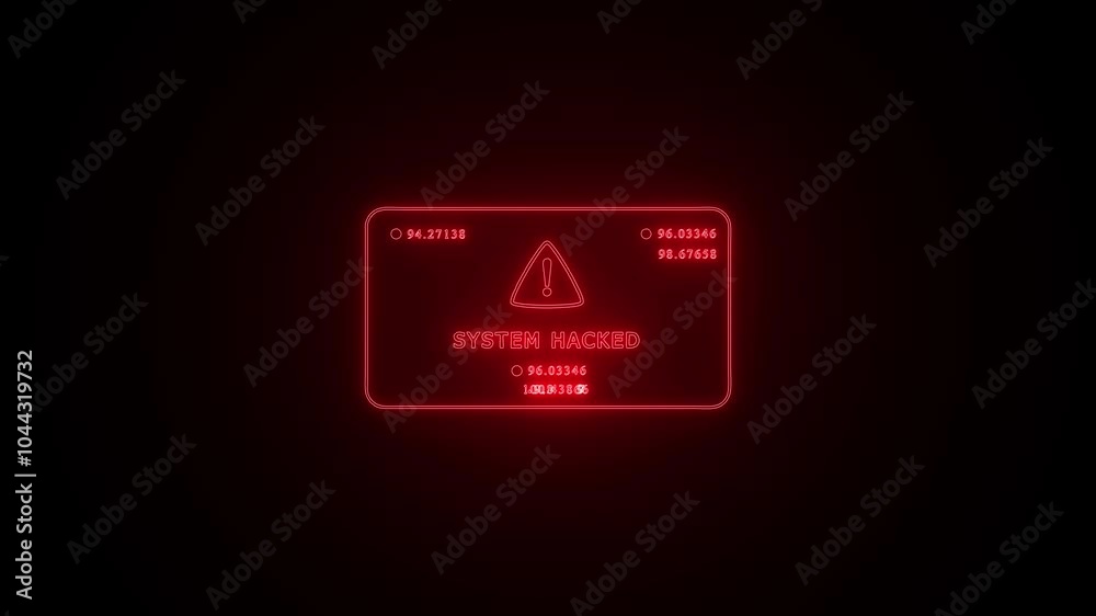 Wall mural system hack security breach computer hacking warning message hacked alert. motion graphics animation