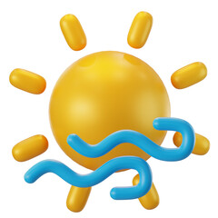 sunny weather with wind 3d illustration
