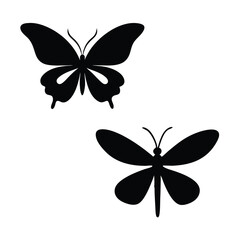 Set of Butterfly Silhouette Vector Designs. Perfect for nature-themed designs, art projects, or decorative elements with an elegant and delicate look.