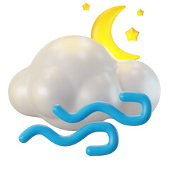 windy night and cloudy 3d illustration
