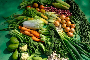 Sayur Mayur Sayuran Segar is fresh vegetables from the tropics. there are carrots, mustard greens,...