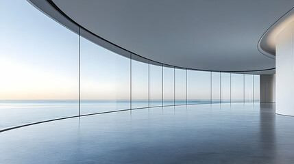 Obraz premium Panoramic Ocean View from Modern Architecture, building, contemporary, design, interior, room