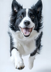 Happy Border Collie Dog Looking Up, pet, canine, animal, mammal, furry