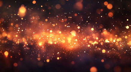Obraz premium Happy New Year! Vibrant fireworks burst against a bokeh background, bathed in a golden and orange color palette