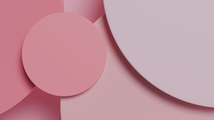 Pink Oval Circle Minimalist Abstract Background 3D Illustration