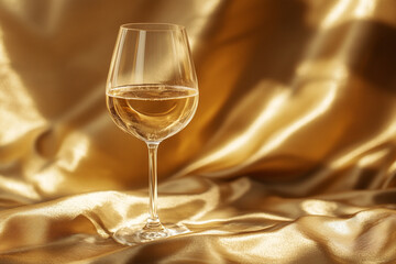 Glass of wine white in a minimalistic setting.