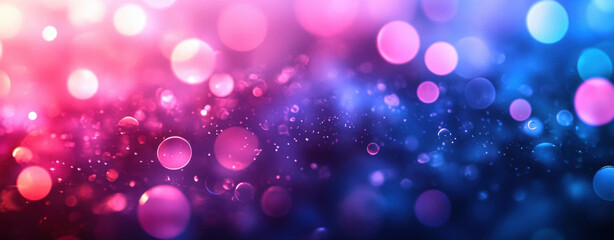 Fototapeta premium Abstract bokeh lights in pink and blue hues, creating a vibrant and dreamy background.