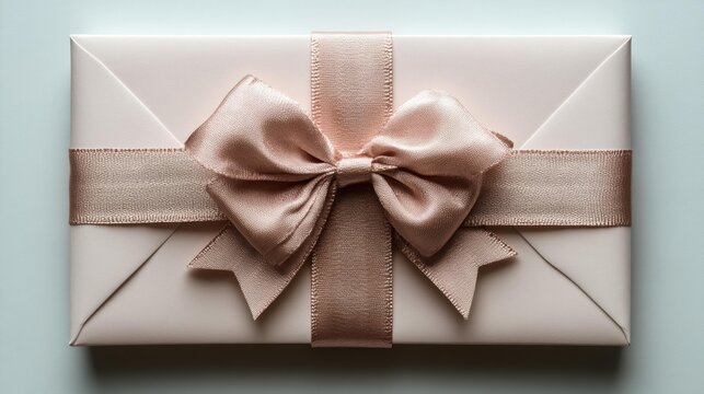 Elegant pink gift box mockup with satin bow for special occasion or celebration branding on white background.. Generative AI