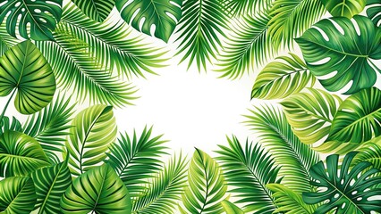 seamless tropical foliage background with silhouette effect