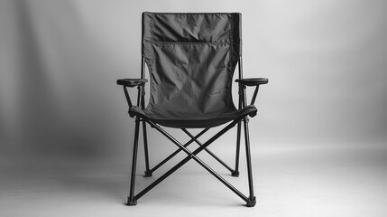 Folding camping chair mockup on white background outdoor equipment. Generative AI