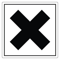 Simple Black Cross Symbol on White Background