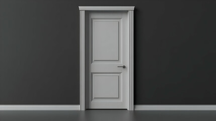 Closed White Door in a Room with Black Walls, closed door, interior design, home decor, house, apartment