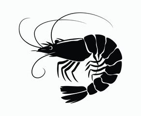 Fototapeta premium Water Dancing Shrimp Silhouette Silhouette EPS Vector Template Illustration