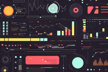 Futuristic Data Visualizations with Dark Interface