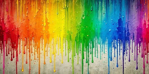 Fototapeta premium An abstract depiction of colorful paint dripping down a textured surface, evoking a sense of creative expression and artistic freedom.