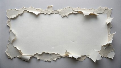 Fototapeta premium A frame of torn paper, revealing a blank canvas beneath, ready for the inscription of stories and ideas