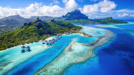 Fototapeta premium Breathtaking Aerial View of Tropical Island Paradise