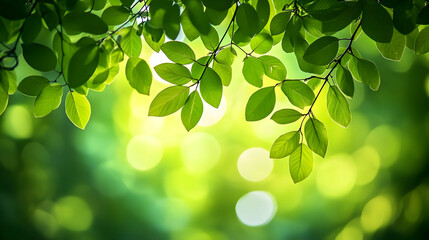 Green Leaves in Sunlight, branches, tree, nature, foliage, plant
