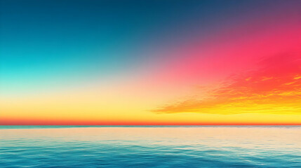Obraz premium Colorful Sunset Over Ocean, sea, sky, clouds, horizon, nature