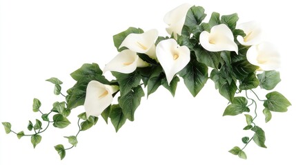 Obraz premium Elegant Calla Lily Bouquet with Ivy Greenery