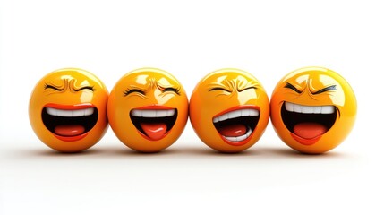 Group of Emoji Faces Expressing Extreme Emotions