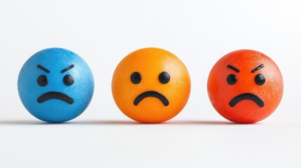Naklejka premium Emoji Faces Expressing Confusion and Happiness