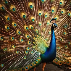 peacock with feathers out