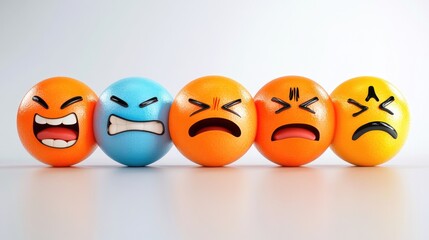 Playful Emoji Faces Expressing Various Emotions