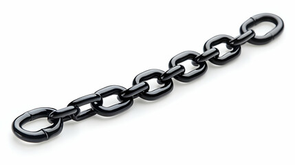 Fototapeta premium Black Metal Chain Link, steel, connection, strength, security, industrial