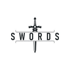 Black silhouette design logo sword war equipment impression blade power