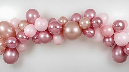 Fototapeta premium Pink and Rose Gold Balloon Garland, balloons, decoration, party, celebration, birthday