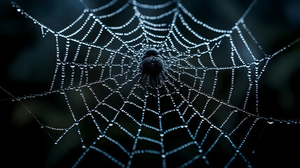 Dew Drops on Spider Web, spiderweb, morning dew, nature, macro, closeup