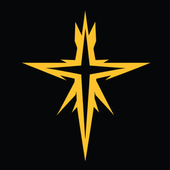 Obraz premium Dynamic Christian Cross with Lightning Bolt Design