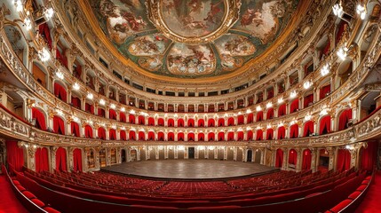 Obraz premium Baroque Theater Fisheye Ceiling