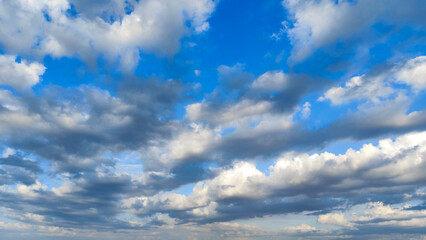 Fototapeta premium Blue sky and White cloud nature background. before the sunset
