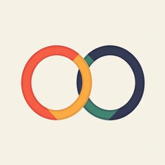 Two overlapping circles in vibrant colors representing unity or connection.