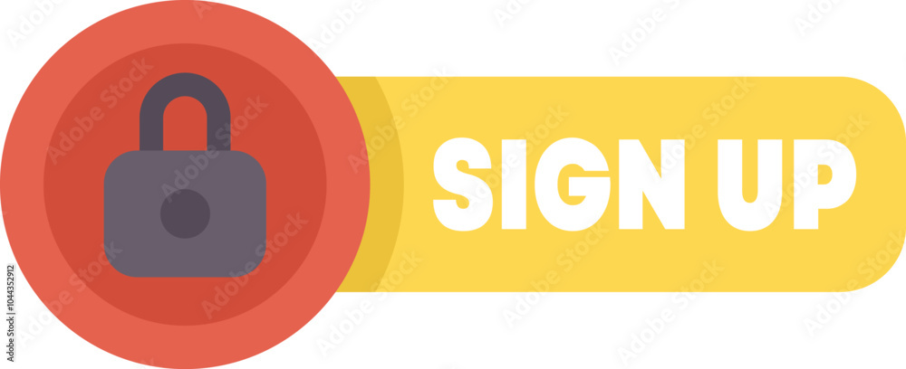 Poster secure sign up button featuring a padlock icon, emphasizing the importance of account security