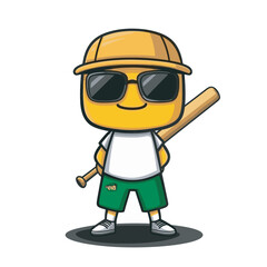 Fototapeta premium Character design holding a baseball bat is suitable for screen printing on clothes
