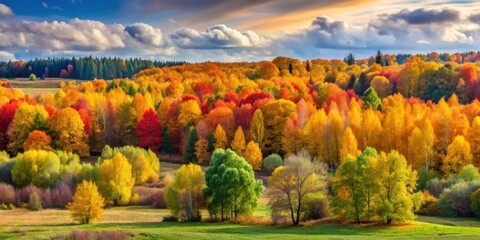 Colorful autumn trees in the Moscow region, Russia, autumn, Russian, Moscow, region, trees, foliage, colorful, leaves