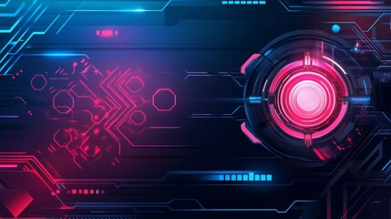 Fototapeta premium Abstract Neon Technology Background with High Contrast