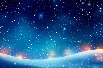 Obraz premium Christmas winter background with snow and blurred bokeh.Merry Christmas and happy New Year greeting card with copy space.