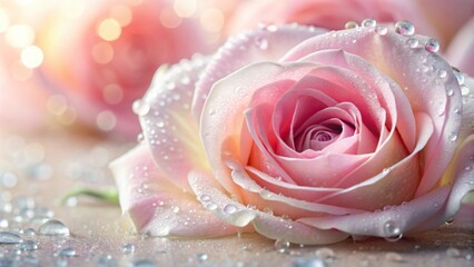 Fresh light pink rose petals with water rain drops background, rose, petals, pink, fresh, water drops, rain, background