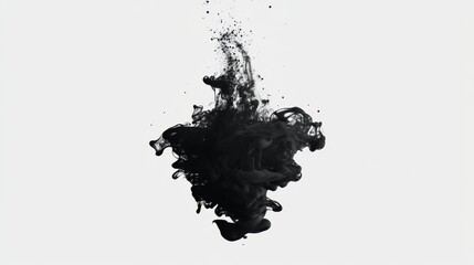Obraz premium High Contrast Black Ink Splash in Studio Lighting
