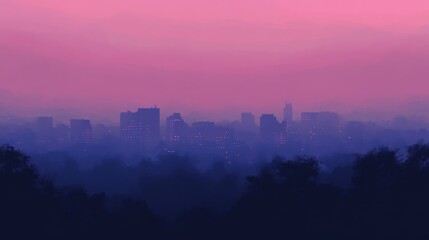 Fototapeta premium Monochromatic Evening Skyline with Soft Light