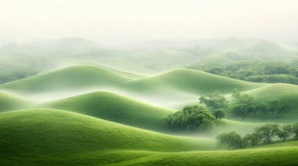 Obraz premium Peaceful Hills with Gentle Lighting and Soft Focus