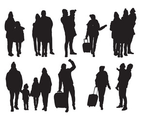 winter people silhouette collection winters warm dress