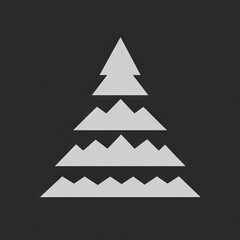 Fototapeta premium A minimalist graphic representation of a Christmas tree using geometric shapes.