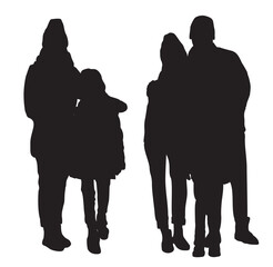 winter people silhouette