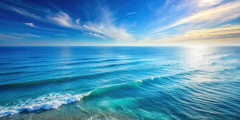 Fototapeta premium seaside ocean landscape with a tilted angle and distant blue horizon